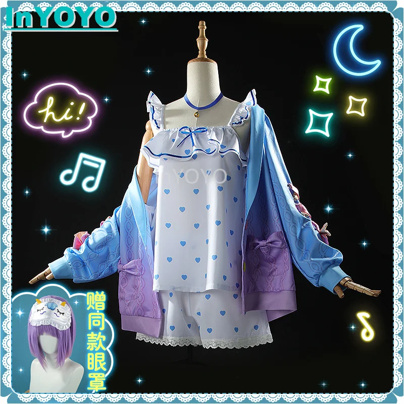 InYOYO Amamiya Kokoro Cosplay Costume VTuber Nijisanji Pajamas Home Clothing Role Play Halloween Outfit For Women S-XXL New 2023