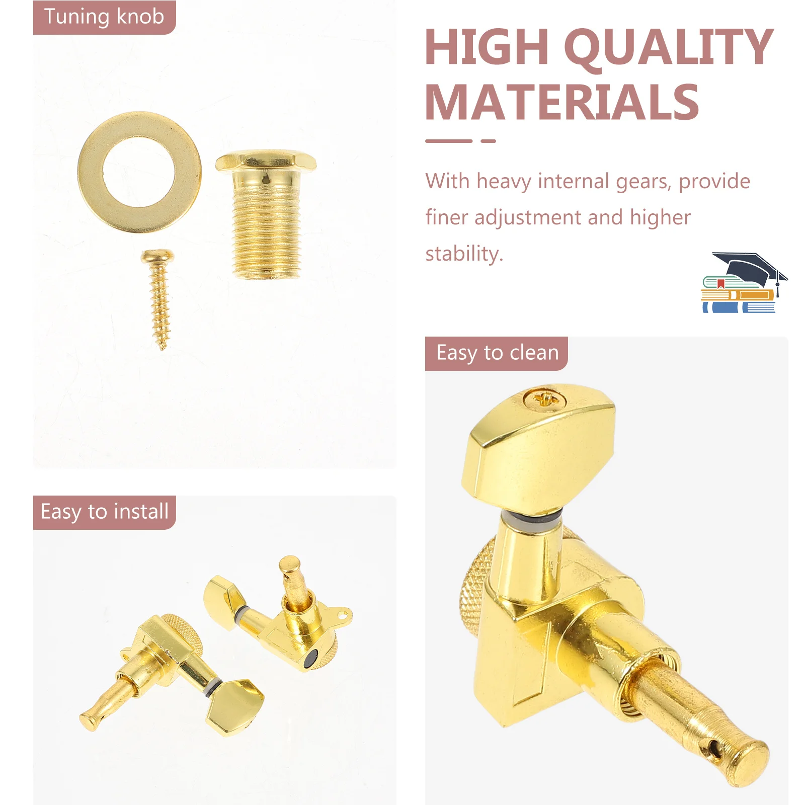 

1Set Alloy Guitar Tuners High Quality Craftsmanship for Acoustic Electric Guitar Stable Tuning Creative Folk Tuner Accessories