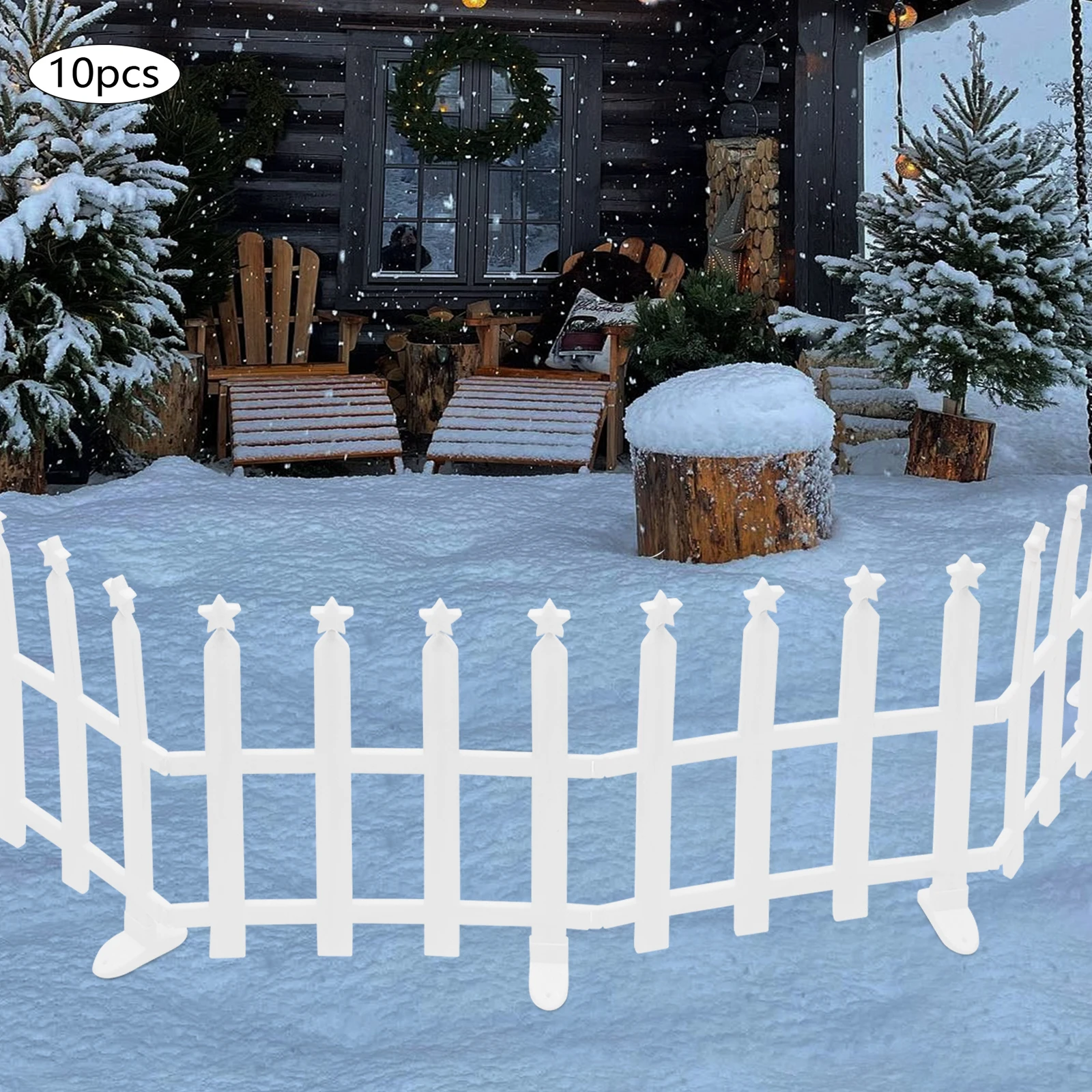 크리스마스 장식 조명 크리스마스 LED 울타리 조명 세트 10개 겨울 새해 장식 마법같은 휴일 분위기 조성