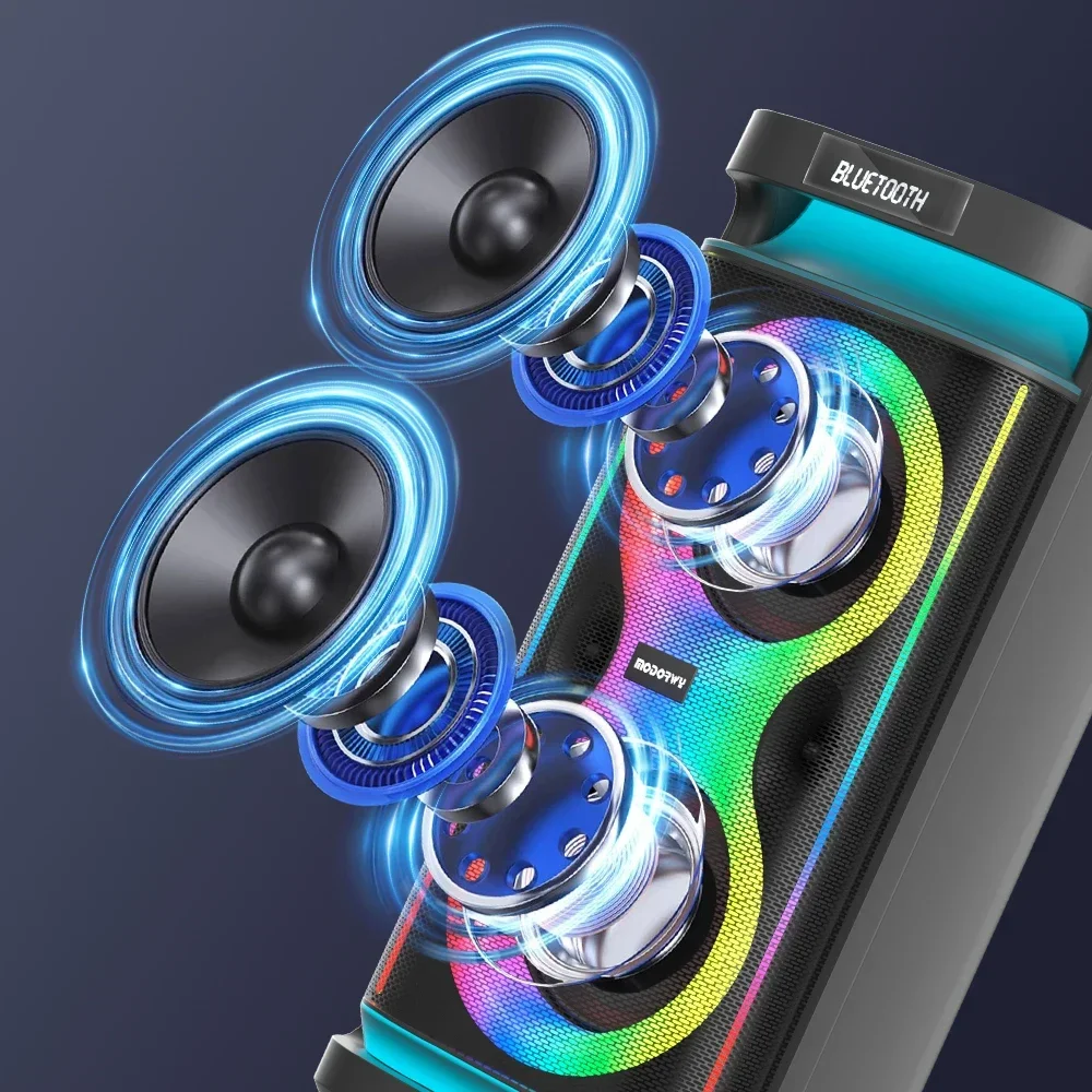 New Design Outdoor Waterproof TWS Double 6.5 Inch Wireless Box Gaming Party Karaoke BT Speaker