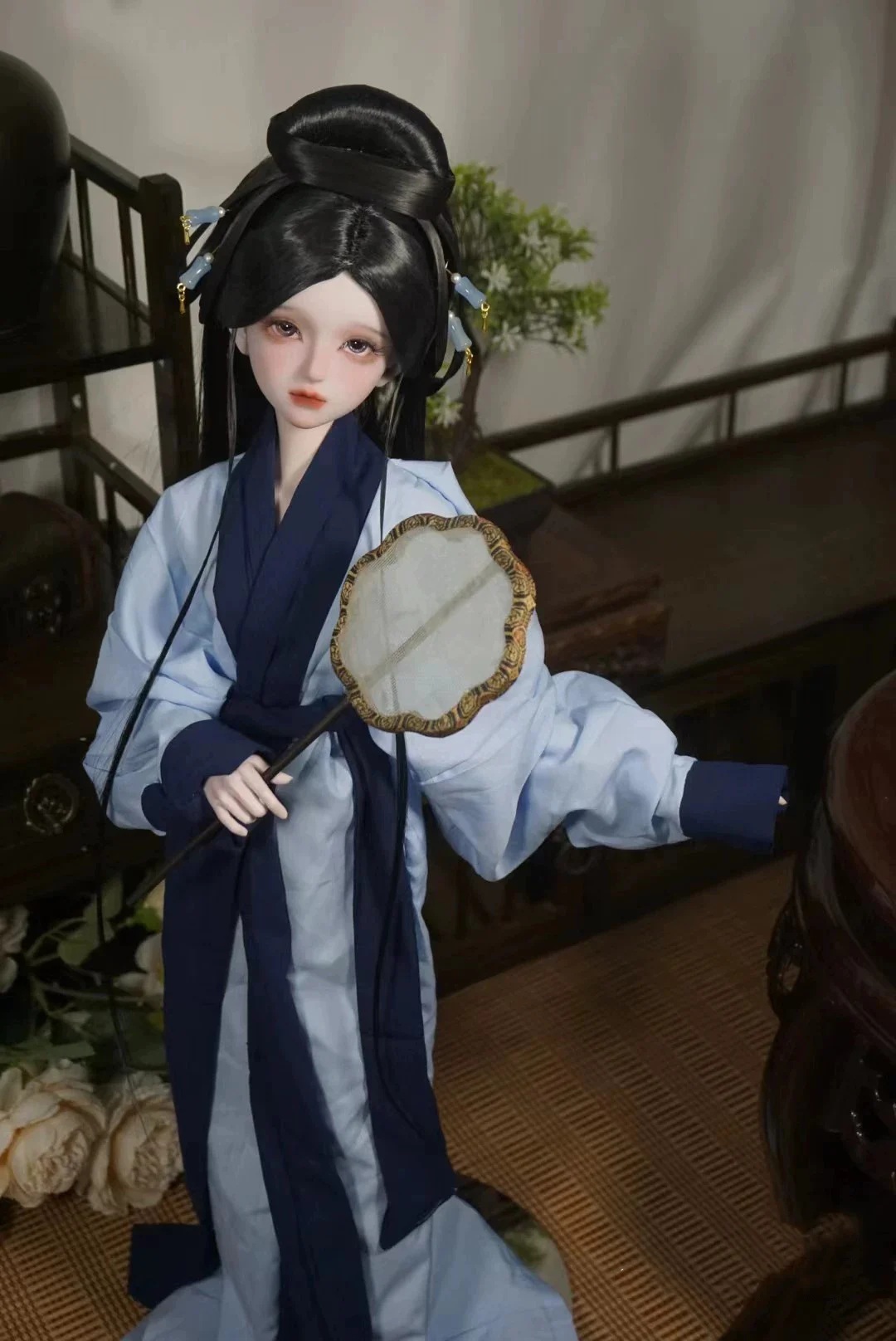 1/6 1/4 1/3 مقياس BJD دمية الباروكات القديمة زي Hanfu خمر الشعر الطويل الجنية شعر مستعار ل MSD SD13 فتاة كبيرة SSDF اكسسوارات A1800 #4