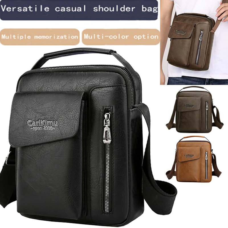 

Men's Multi-Color Leather Crossbody Bag, Versatile Casual, Multi-Compartment, Daily Commuting, Stylish & Practical