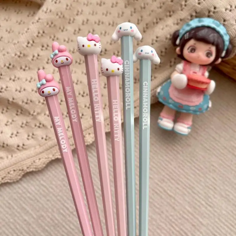 Sanrio Hello Kitty Melody Cinnamoroll Alloy Chopsticks New Meal-Sharing Special Non-Slip Couple Style Chopsticks Girl Gifts