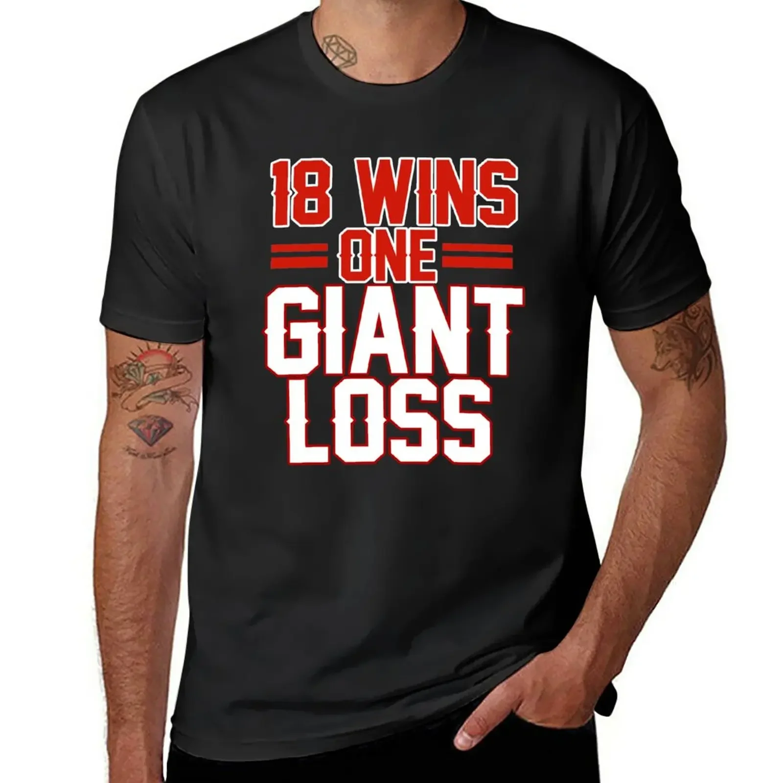 Oversizeds Vintage Mens Vintage T Shirts 18 WINS 1 GIANT LOSS NEW YORK FOOTBALL SHIRT T-Shirt Men Clothing Funny Style tops new