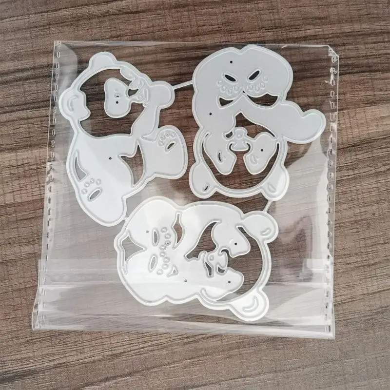 50lb 동물 팬더 금속 절단 다이 스크랩북 스텐실 다이 컷 카드 엠보싱 DIY 사진 앨범 템플릿 곰팡이 장식