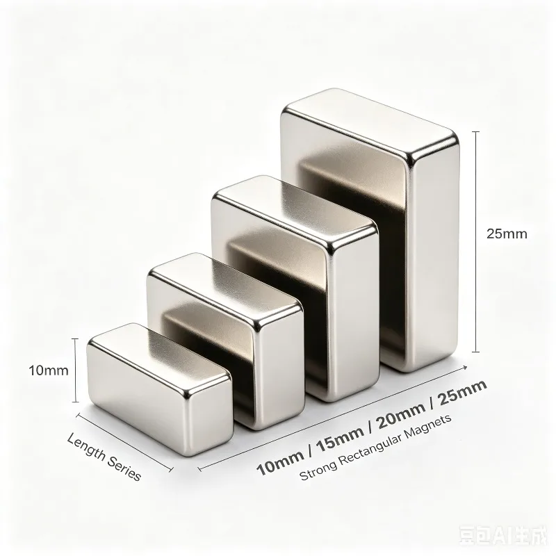 10pcs/lot Length 10mm–25mm Series High-Strength Rectangular  Magnetic Fastener Widely Used for DIY