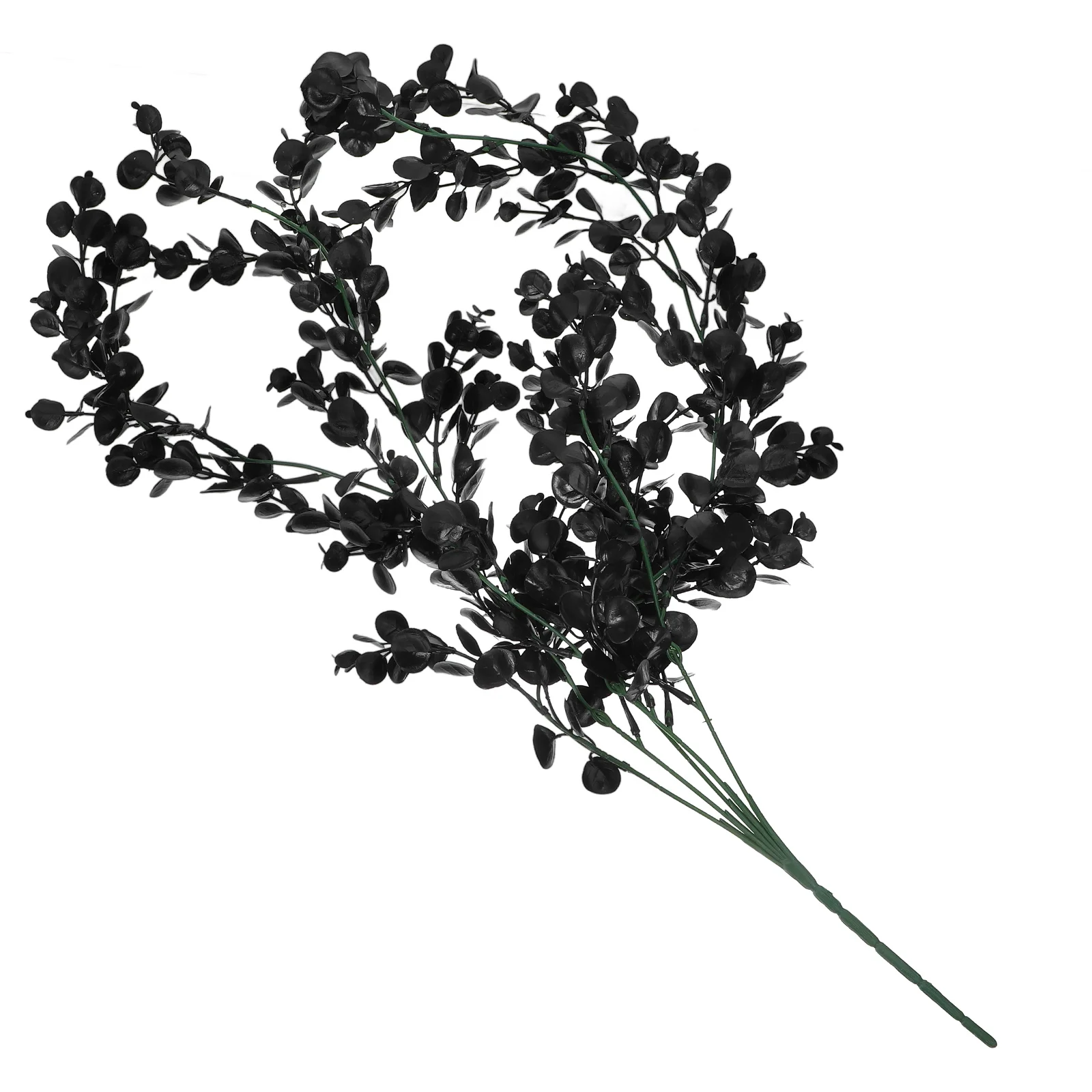 

1pc Black Eucalyptus Upside Down Tree Artificial Stems Decorative Hanging Plant Halloween Party Spooky Reusable