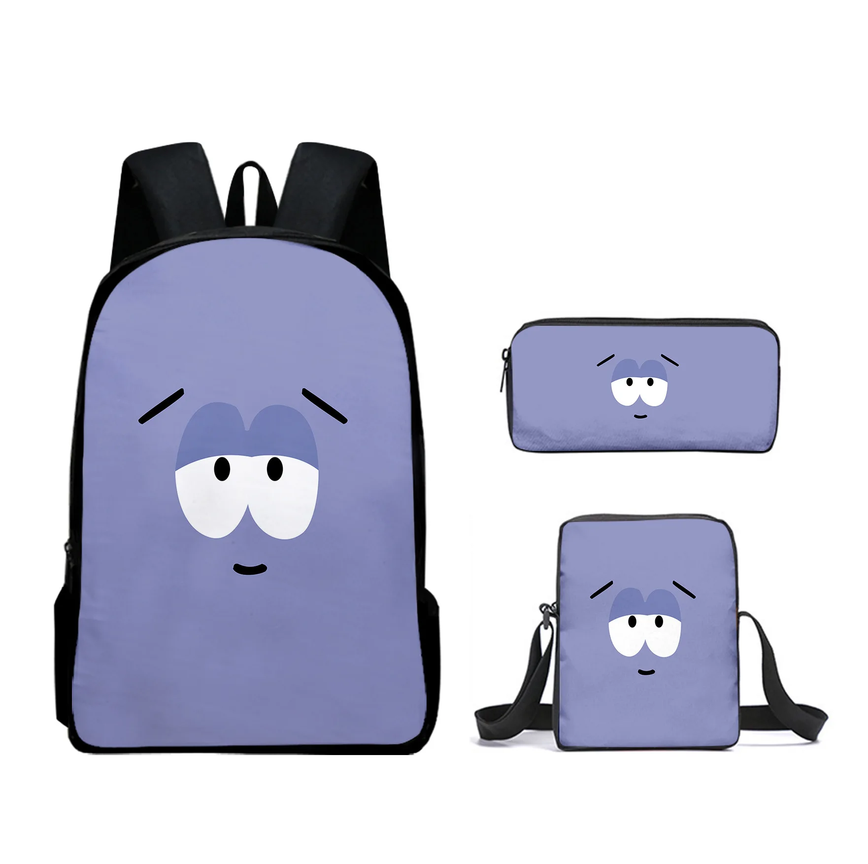 Trendy Popular Funny SOUTH PARK 3D Print 3pcs/Set pupil School Bags Laptop Daypack Backpack Inclined shoulder bag Pencil Case