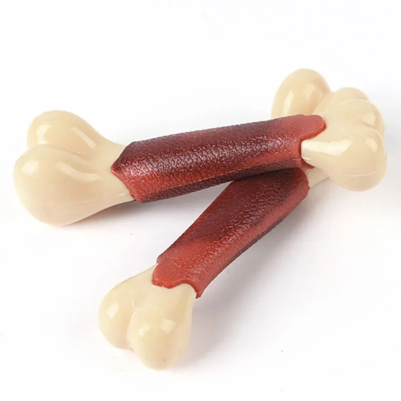 Bone Shape Puppy Dogs Toy Beef Flavor Nearly Pet Toys For Small Medium Large Dogs Bite Resistant Pet Chew Dental Cleaning Toy