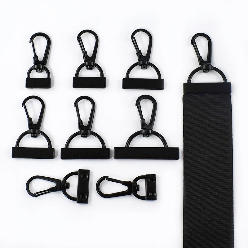 10/20Pcs Metal Buckle 15-38mm Black Trigger Snap Hook Handbag Strap Tail Screw Carabiner Clip Clasp Lobster Clasps Repair Kits
