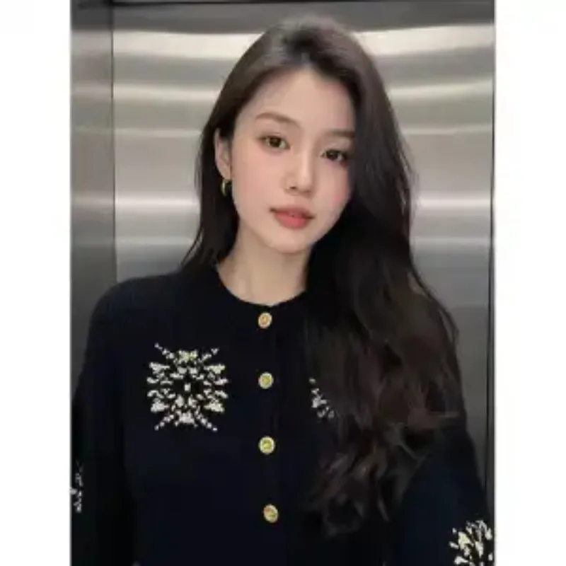 

Этнический жаккардовый свитер, женский осенне-зимний свободный свитер, куртка-кардиган