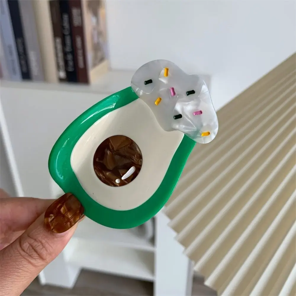 

Милая заколка-краб для волос в виде акулы-мороженого, серия фруктовых заколок из ацетатной кислоты, красочная заколка-краб в виде шоколада, заколка-краб в виде еды, женская