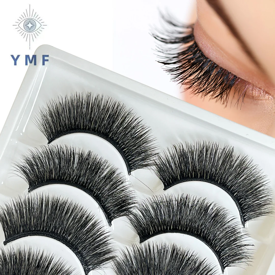 6 Pairs 5d Lashes Wholesale  Handmade False Eyelashes Cross Messy Dense Natural Eye Lashes Stage Makeup False Eyelashes