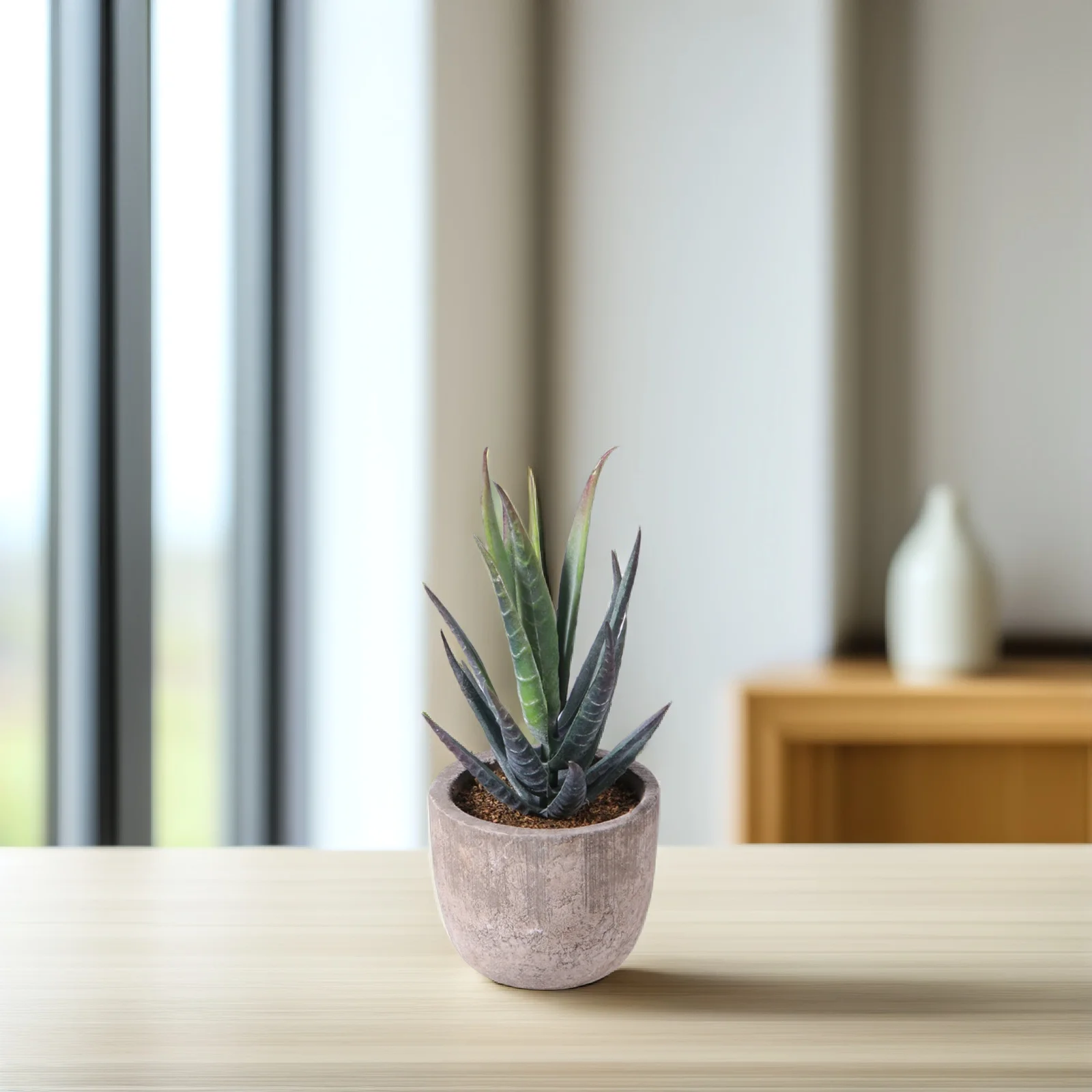 

Simulation Succulent Plant Bonsai Artificial Faux Craft Desktop Decoration Home Office Ornament Lightweight PE Paper Material