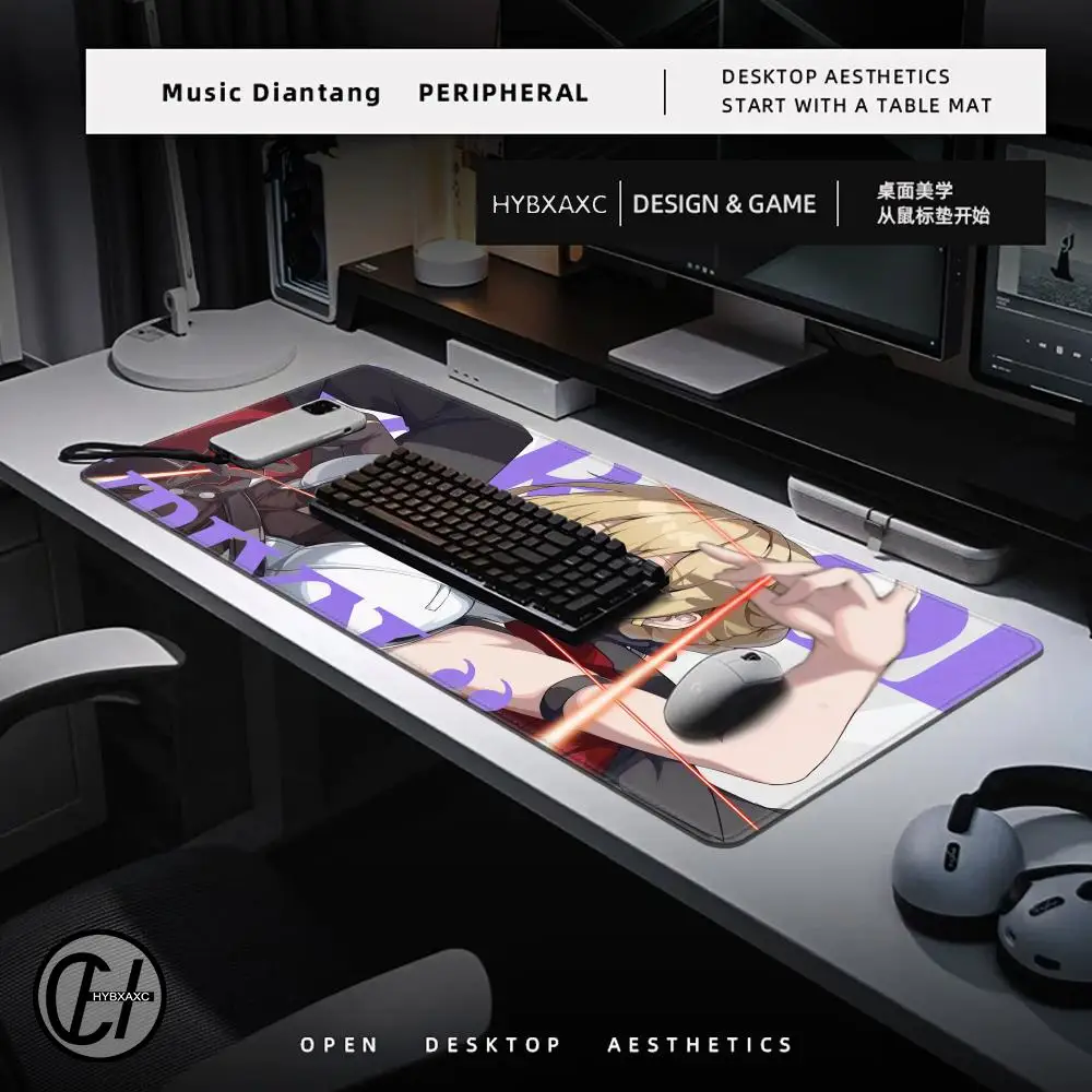 Zenless zona zero evelyn chevalier 900x400mm xxl grande mousepad teclado mouse pad computador portátil anime teclado de escritório deskmat