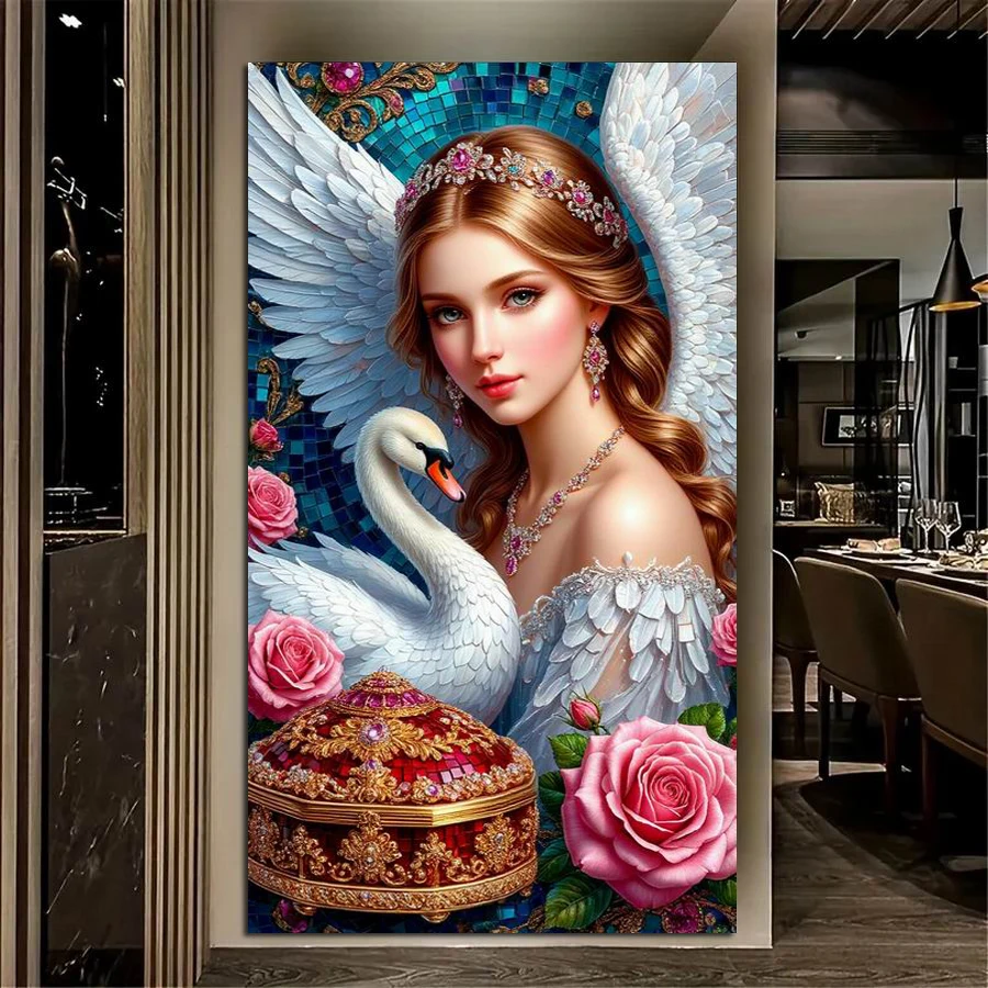 

Ангел, женщина, крылья, лебедь, большой размер, наборы для алмазной живописи «сделай сам», новые животные, птицы, полная дрель, мозаика, вышивка, фотографии 100x200 см