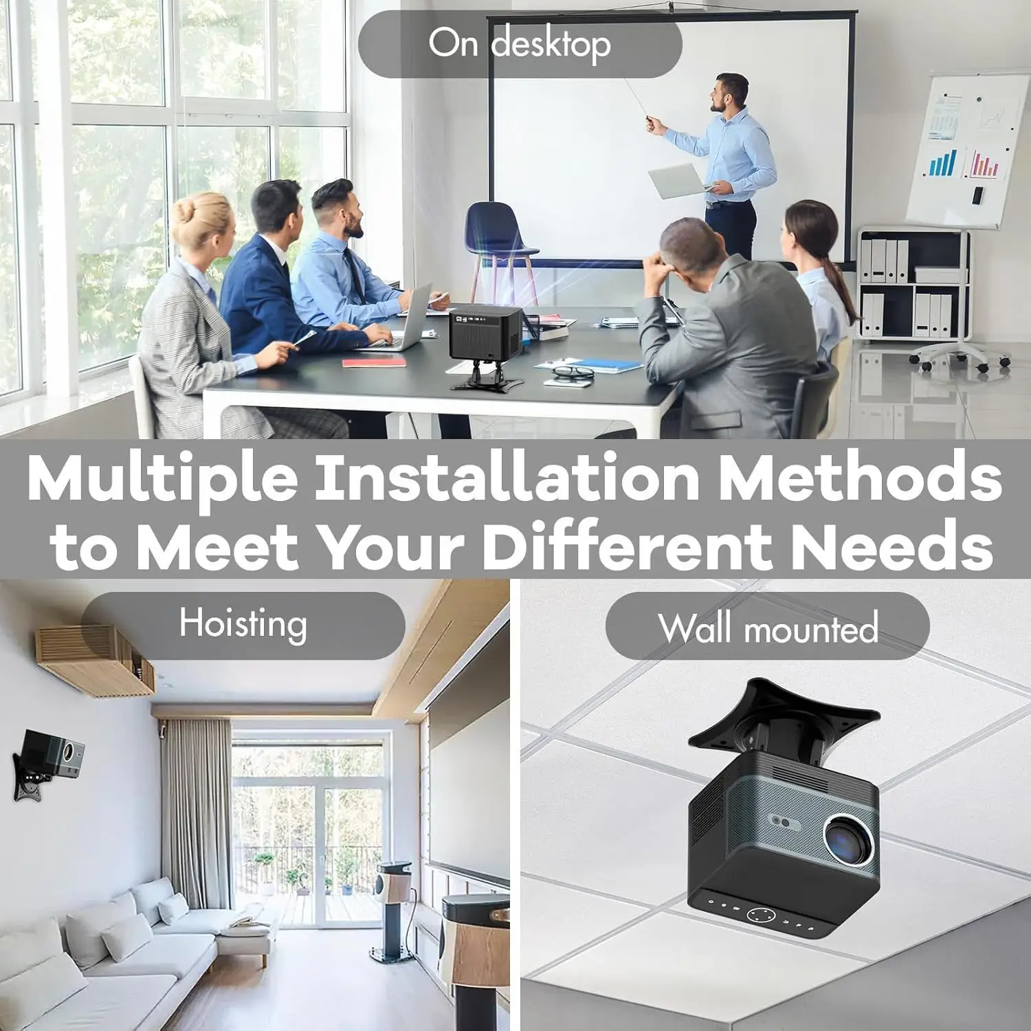 Mini Projector Desktop Wall Mount Stand Ceiling Bracket Holder 1/4 Screw Hole Projector Holder Screw for hy300 YG300 J15 Camera