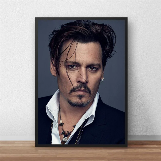 Actor Jack Sparrow Johnny Depp Poster Smoking Man Canvas Painting for Living Room Modern Bedroom Home Wall Picture Decoration