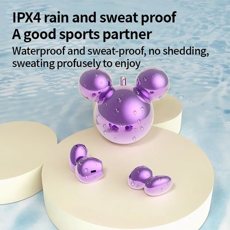 

New Disney T01 Earphones Bluetooth Wireless Highly Stylish HIFI Stereo Mickey Head Earbuds Noise Reduction Long Battery Life