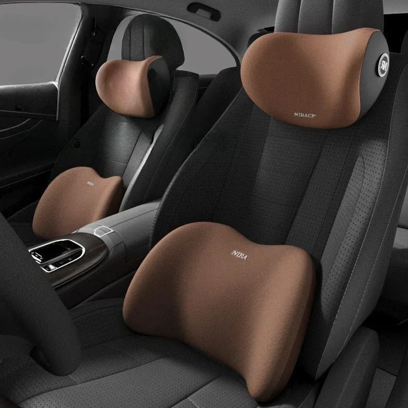 Car Headrest/Lumbar Support Car Neck Pillow Waist Cushion Driver Seat Backrest Car Cushion Driving Lumbar Support Waist Support