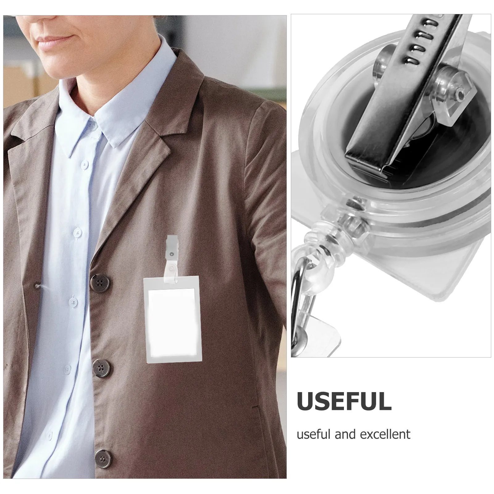 

100Pcs Plastic Badge Clips Small Portable Id Card Holders Sturdy Badge Clip for Work Safety Conferences Lanyard Clips