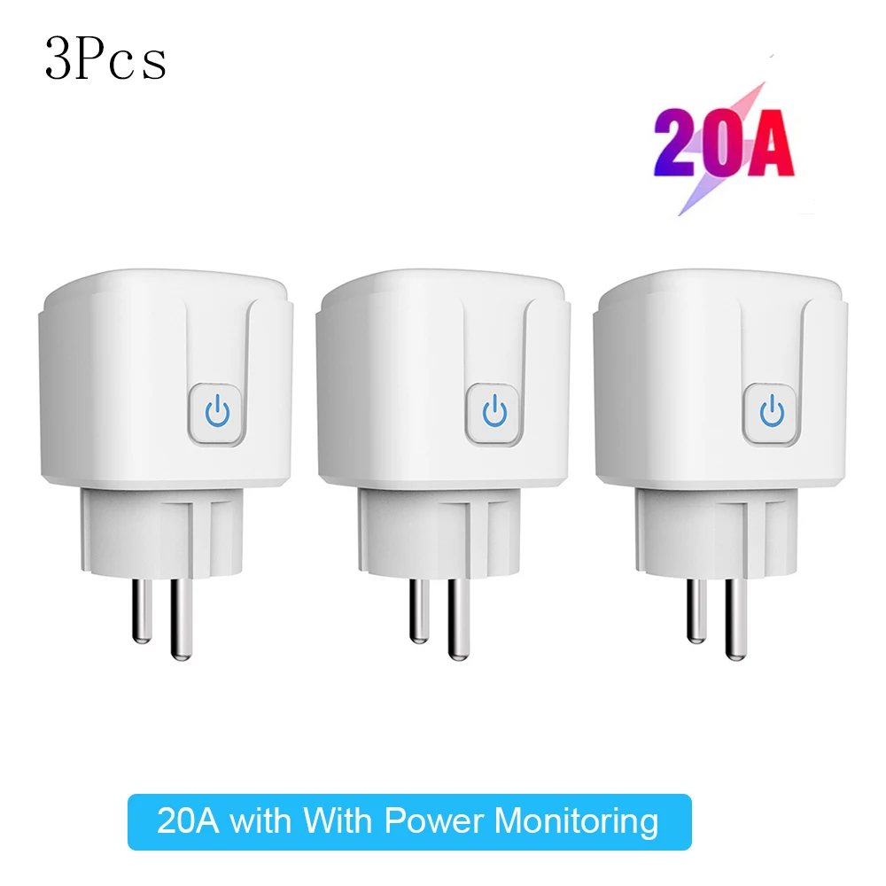 tuya Smart Plug Zigbee EU 16A/20A Smart Socket With Power Monitor Timing Voice Control Works Whit Alexa Google Home Alice Tuya