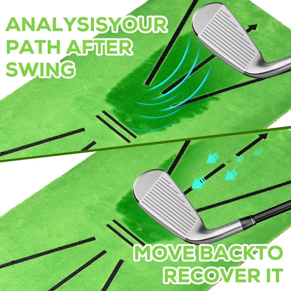 Golf Training Mat Swing Track Practice Marking Pad Detection Batting Ball Trace Directional Detection Swing Path Feedback Mat