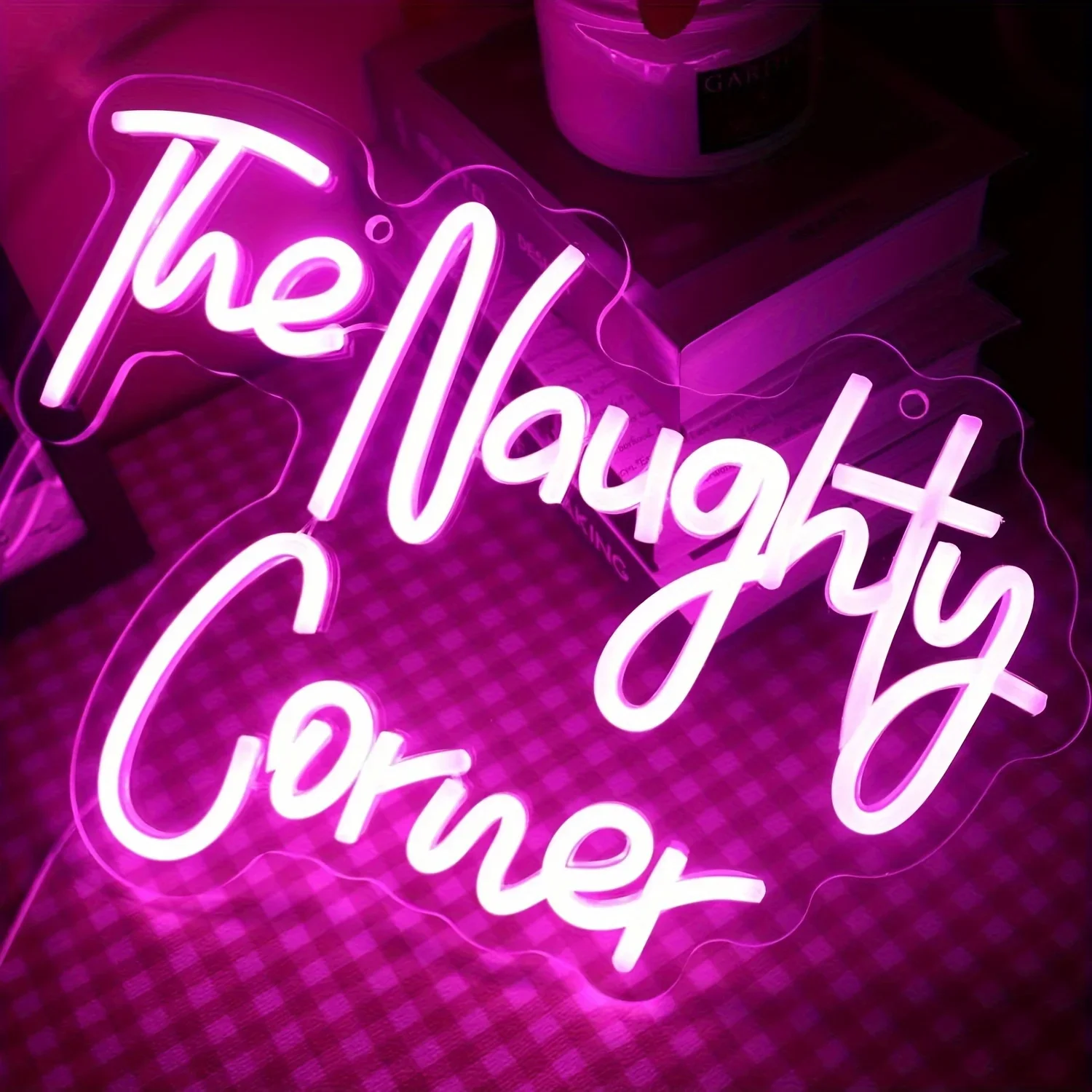 Pink The Naughty Corner LED Neon Sign-Perfect for Room, Home Bar, Party, Window, Living Room Decor, Birthday, Christmas Gift
