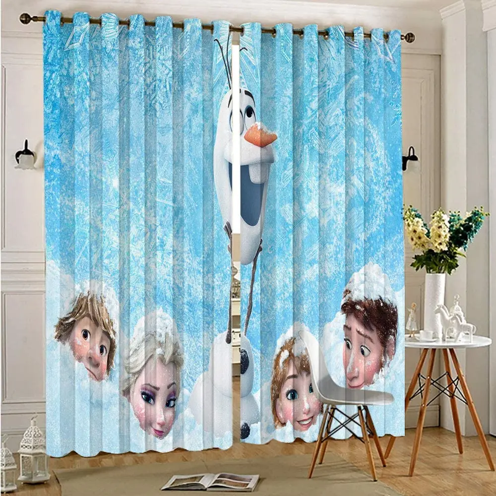 Frozen Princess Elsa Cartoon Anime Dustproof  Balcony Screen Curtains For Living Room Bedroom Blackout Curtains Polyester Home