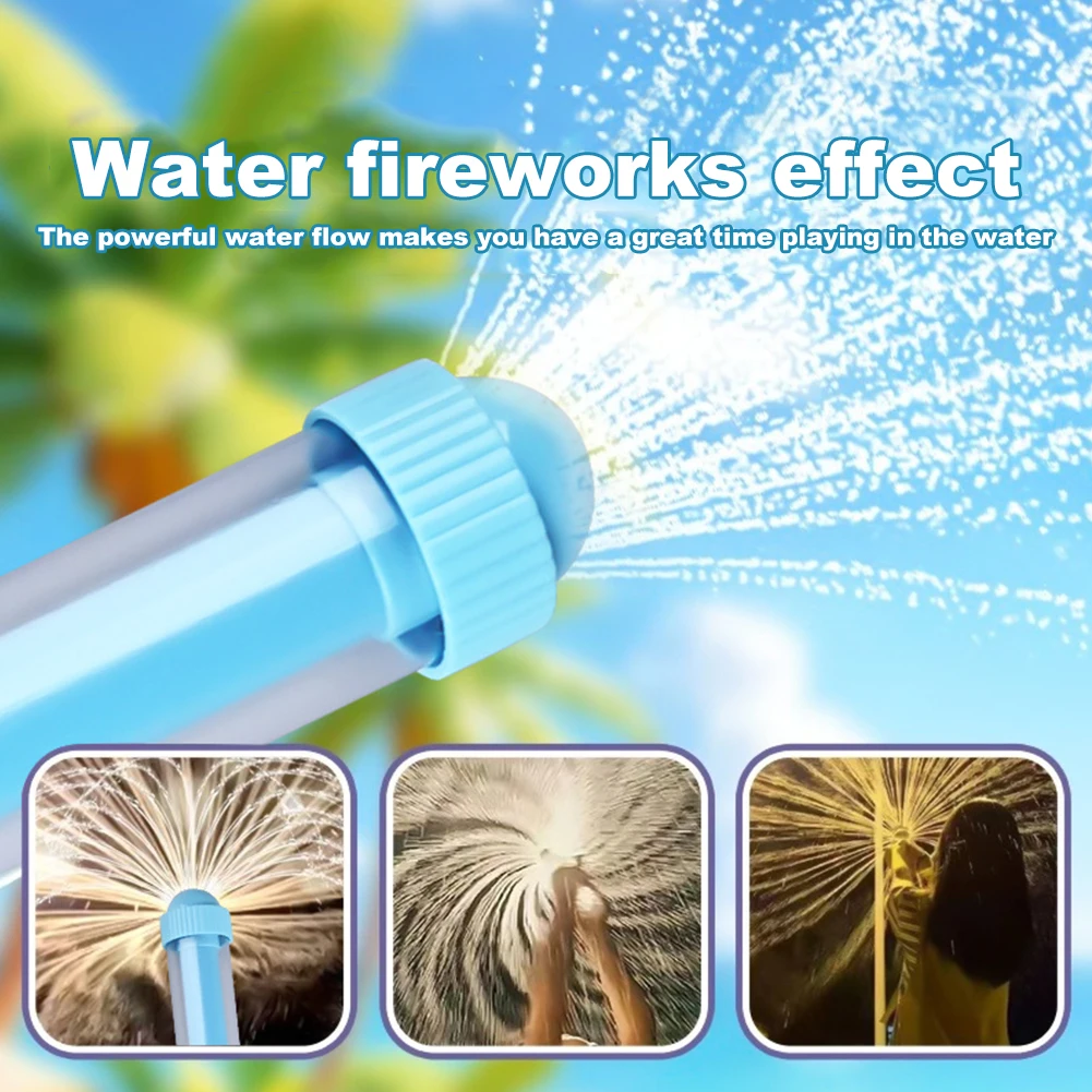 Pistola de agua de fuegos artificiales, juguete de pulverización de agua, juguete de aspersor extraíble a prueba de fugas, tubo multifunción de gran capacidad para fiesta en la piscina