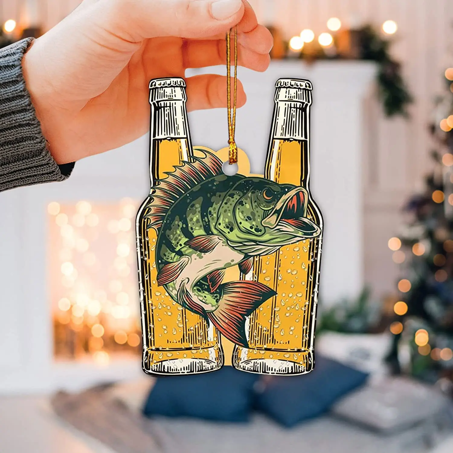 Fishing Pendant Acrylic Fish Keychain Auto Rearview Mirror Decoration Novelty Acrylic Keychain For Automobile Birthday Present