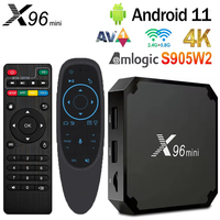 X96 Mini Android Smart TV BOX S905W2 2G 16G 4K HD Set Top Box 2.4 & 5G Dual Band AV1 Media Player Option i8 Keyboard G10S Pro BT