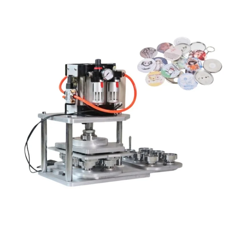 

Automatic Pin Badge Maker 25 To 75mm Round Mould Pneumatic Button Maker Machine 6pcs For 32 37 44 50 56 58 Sizes