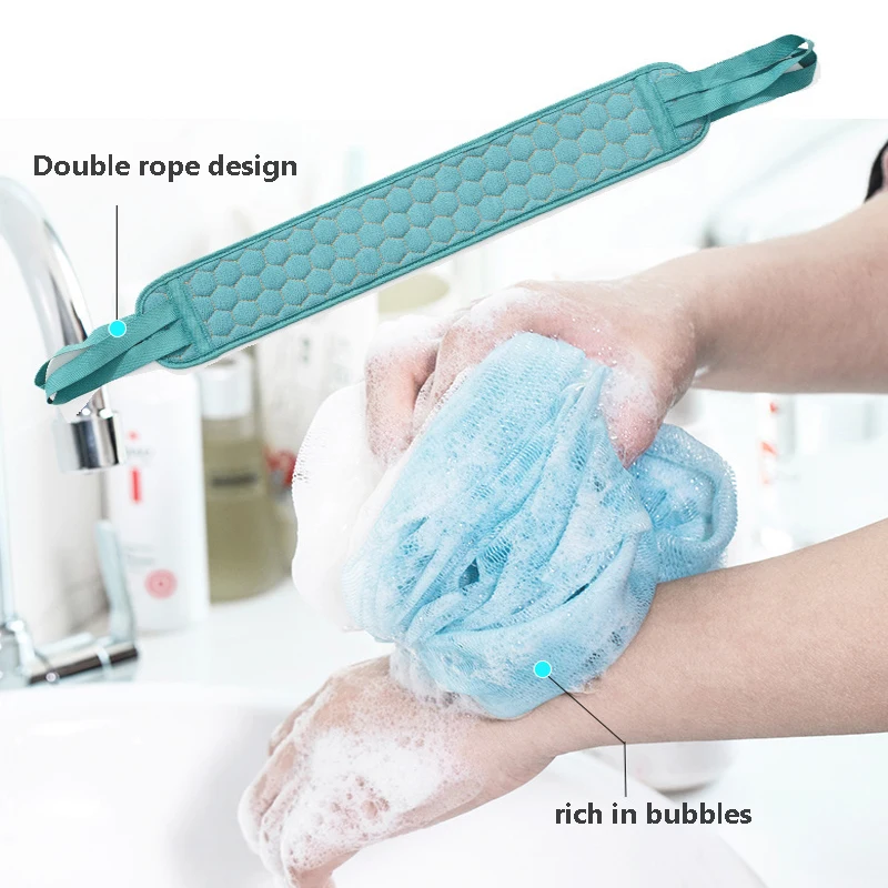 Spazzole da bagno Scrubber corpo fiori da bagno guanti da bagno doppio lato forte sfregamento posteriore asciugamano da bagno spazzola doccia