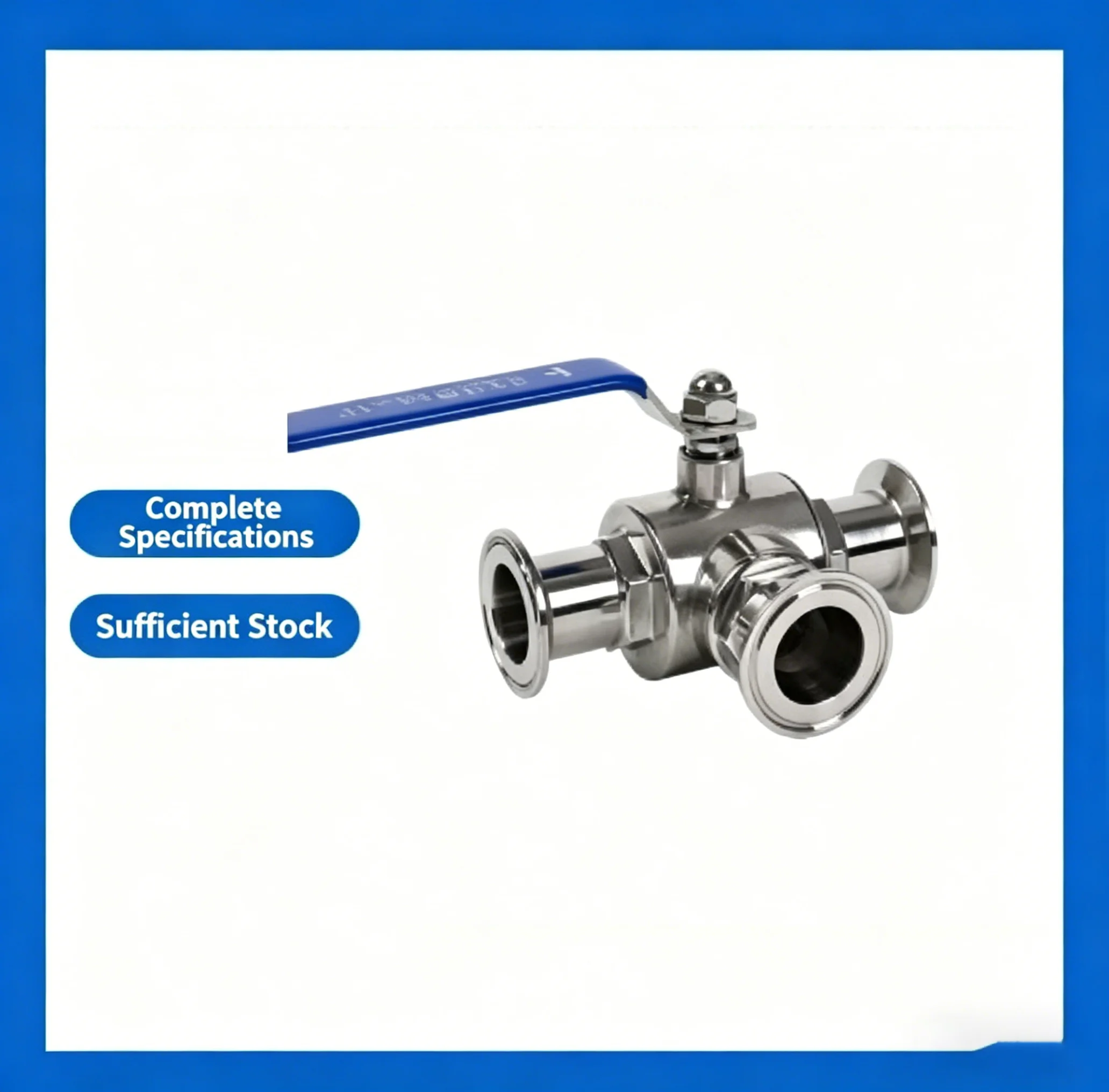 quick-installation-three-way-ball-valve-stainless-steel-304-food-hygiene-grade-manual-three-way-ball-valve-t-type-l-clamp-type