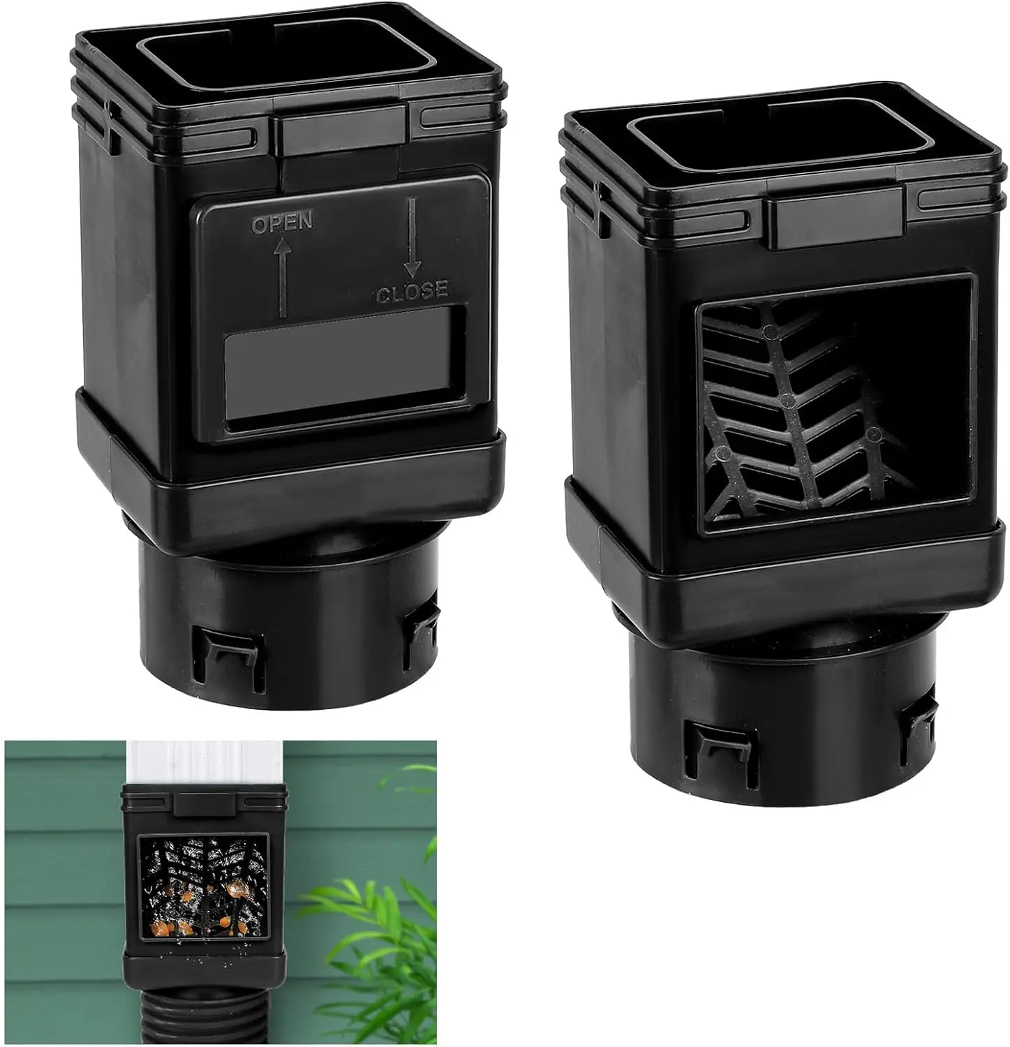 

Защитная сетка для водосточных труб (2 шт., черная) для защиты водостоков