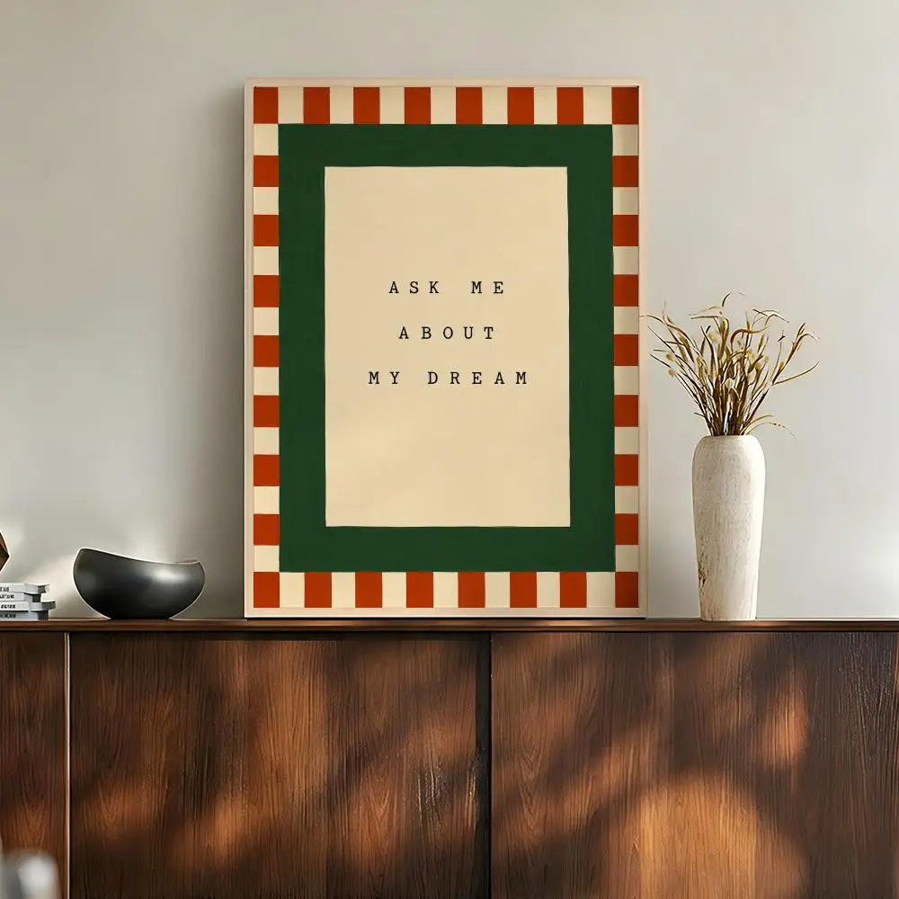 Retro Positive Affirmations Stripes Checkers Floral Quotes Poster Modern Aesthetic Wall Art for Home Bar Cafe Bathroom Decor