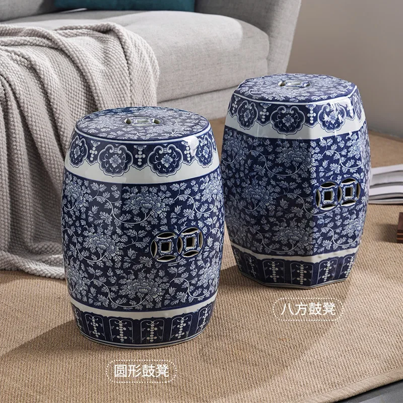 Dressing stool neoclassical antique drum pier sitting pier low stool round stool