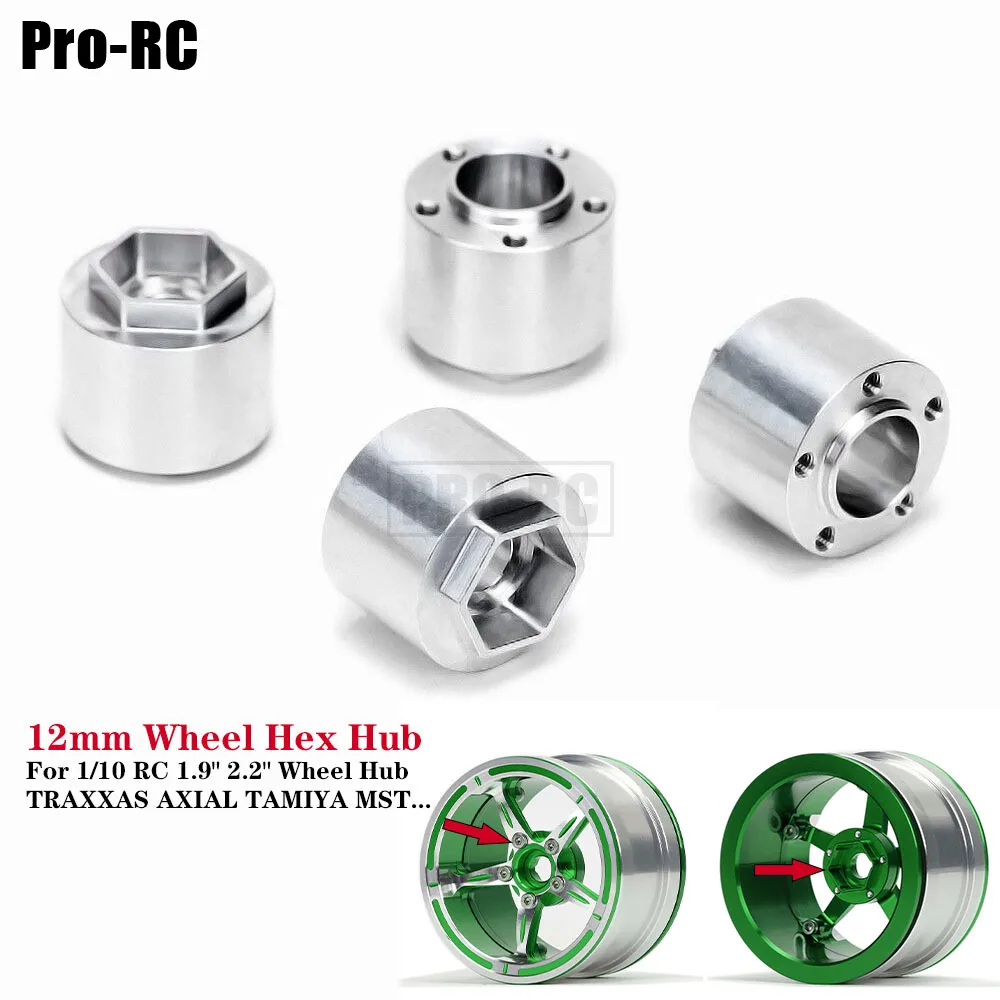 4Pcs 5 Holes 12mm Wheel Hex Hub Widen Axle Aluminum Adapter For 1/10 RC Car TRAXXS AXIAL TAMIYA MST MN 1.9