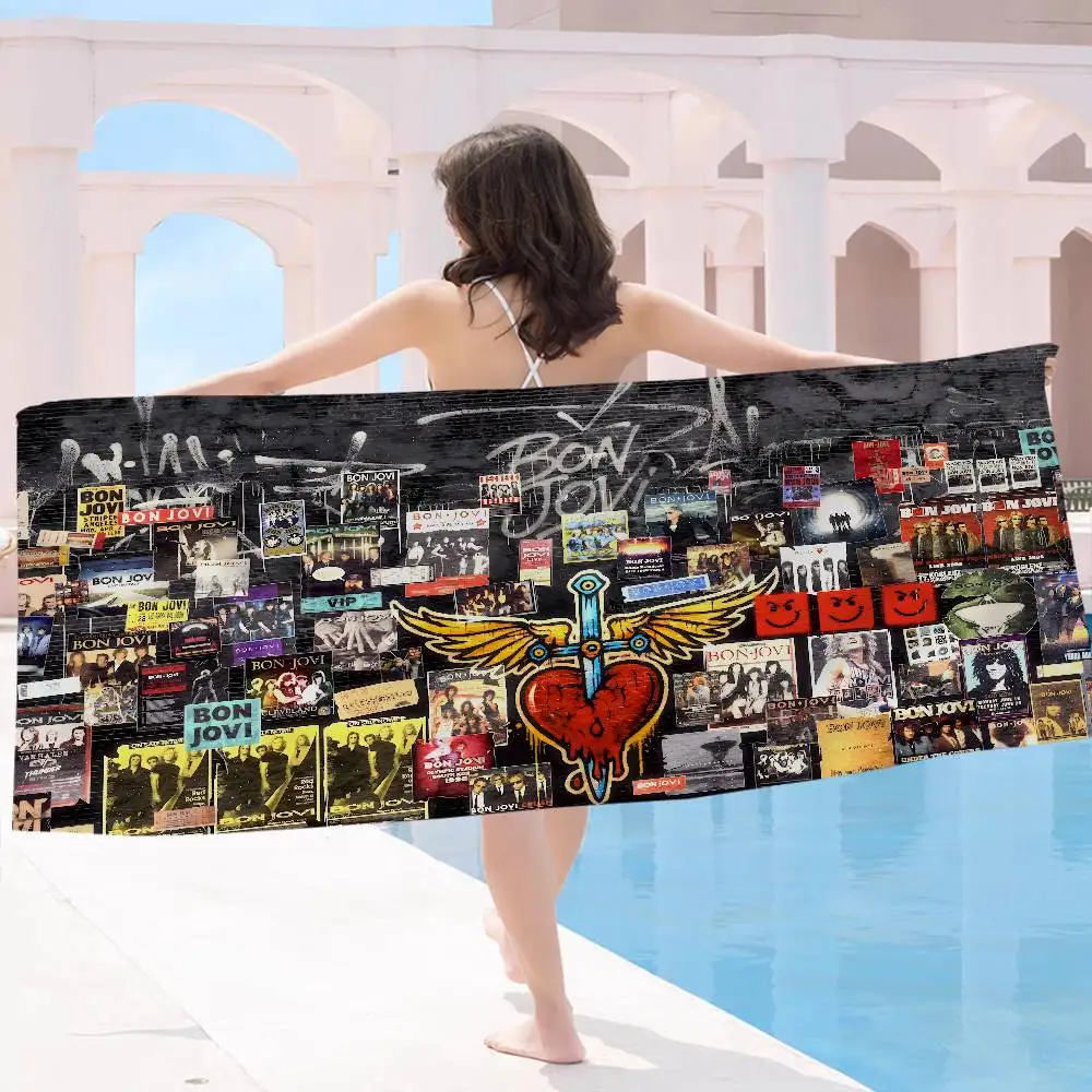 Toalla de Microfibra B-BonS J-Jovi, Secado Rápido, Toallas de Playa Extra Grandes con Estampado, Toalla de Piscina Súper Absorbente