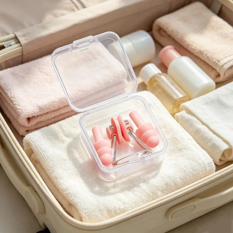 Schwimm-Ohrstöpsel und Nasenklammer-Set, wasserdicht, rutschfest, weiches Silikon für Erwachsene, Kinder, Anfänger, Schwimmtraining, Tauchen – Detail 14