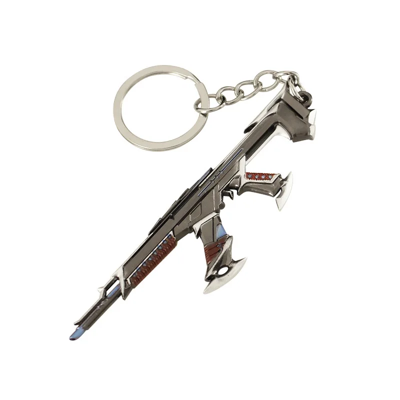 9cm Valorant Melee Reaver Weapon Model Keychain for Men Kuronami Collection Vandal Metal Enamel Key Ring Fans Car Bag Jewelry