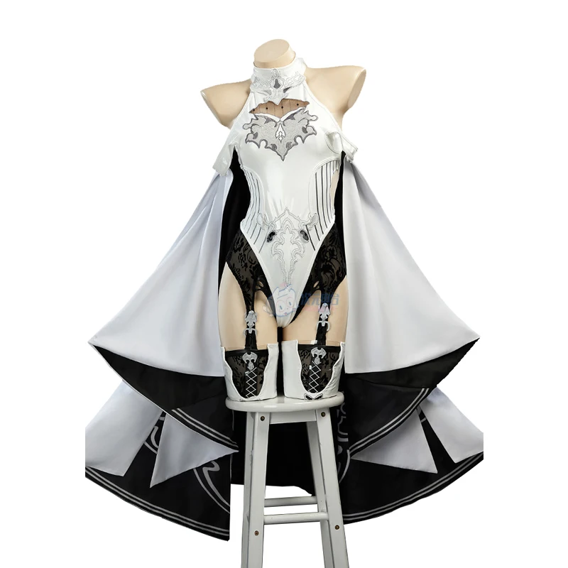 Nier Automata Yorha 2B Cosplay Costume Women Sexy Leather Bodysuit Cloak Cape Socks Gloves Suit Halloween Carnival Party Clothes