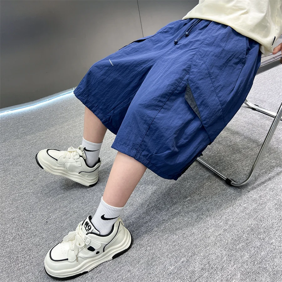 New Arrival Kids Boy Solid Cargo Shorts With Pockets 2026 Summer Children Cotton Short Pants Age 5 6 7 8 9 10 11 12 13 14 Years