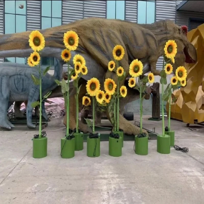Human Body Tracking Eye Interaction Device, Mall Somatosensory Tracking Sunflower Induction Simulation Flower