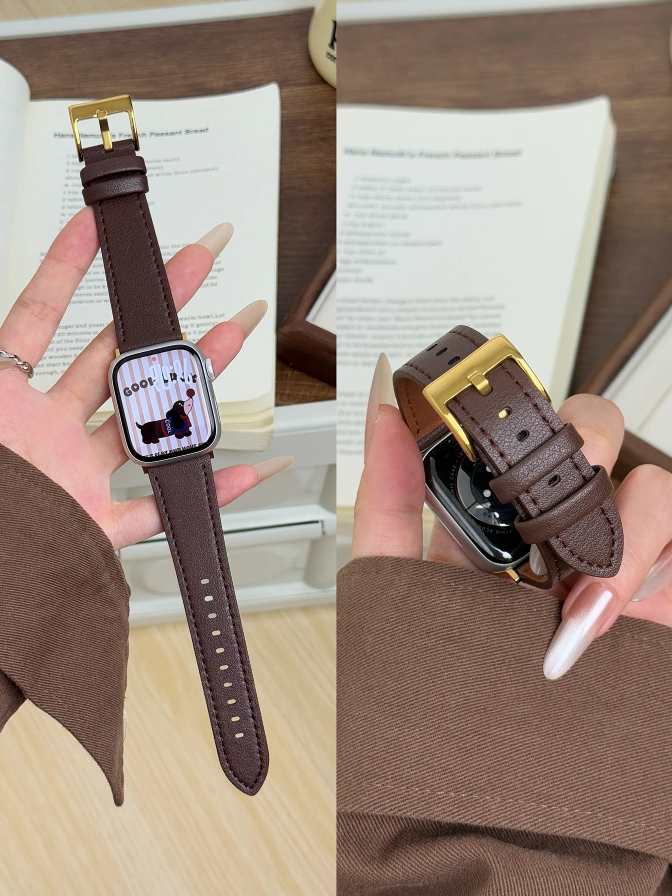 

Leather loop Correa For Apple Watch band Series Ultra 10/9/8/7/6/5/4/3/2/1 SE 38mm 40mm 41mm 42mm 44mm 45mm 46mm 49mm Strap