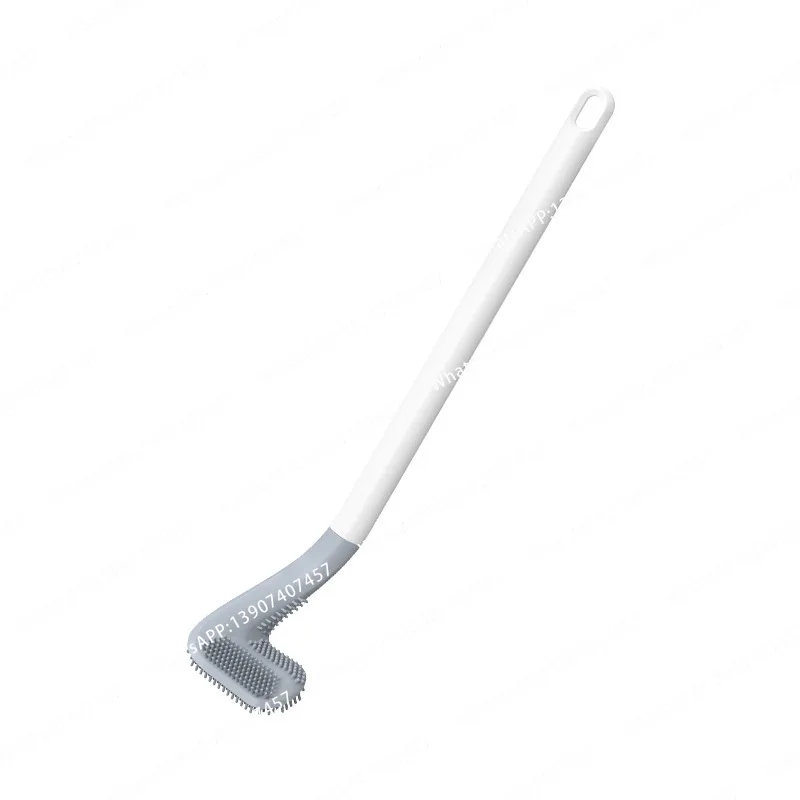 Golf silicone long-handled toilet brush, bathroom rubber toilet brush, bendable TPR brush head, clean toilet