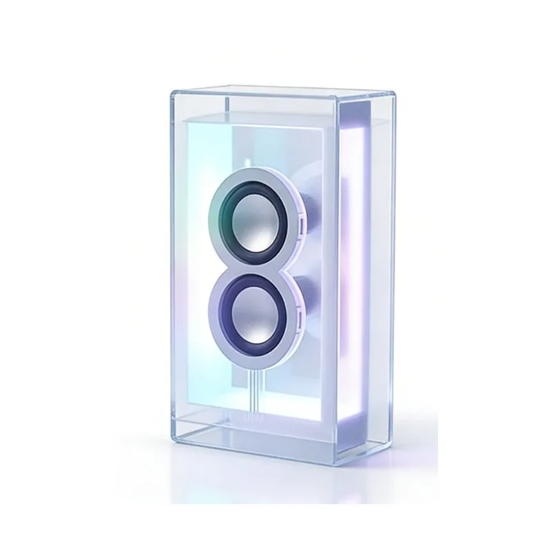 2026 New Portable Transparent Speaker, Dual Driver Bluetooth Audio, RGB Ambient Light, Wireless Speaker for PC Laptop Outdoor