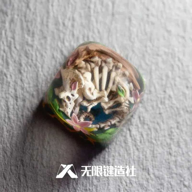 Triceratops Theme Epoxy Resin Custom Artisan Point Keycap PC Gaming Mechanical Keyboard Keycap DIY Collect Gift Custom Keycaps
