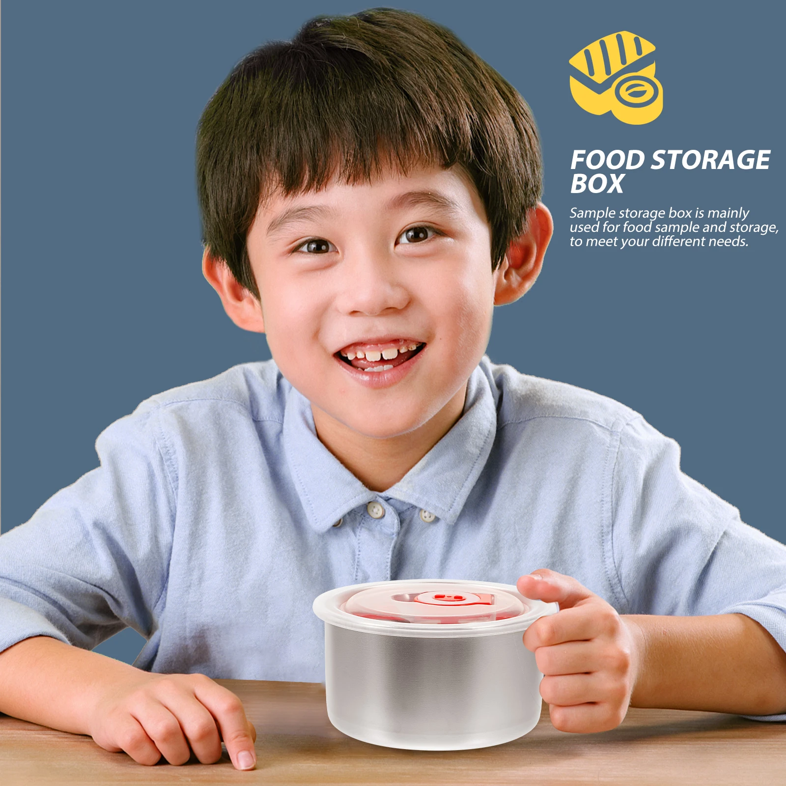 

4 Pcs Sample Storage Boxes Stainless Steel Food Containers Airtight Preservation School Canteen Small Plastic Lids